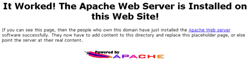 Apache standard-page - IT WORKED!